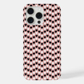 Retro Hearts Pink Black & White iPhoneケース (裏面)