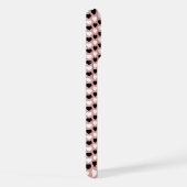 Retro Hearts Pink Black & White iPhoneケース (右側面)