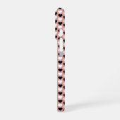 Retro Hearts Pink Black & White iPhoneケース (左側面)