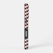 Retro Hearts Pink Black & White iPhoneケース (右側面)