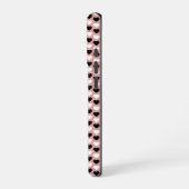 Retro Hearts Pink Black & White iPhoneケース (左側面)