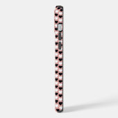Retro Hearts Pink Black & White iPhoneケース (左側面)