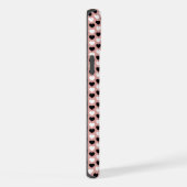 Retro Hearts Pink Black & White iPhoneケース (右側面)