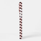 Retro Hearts Pink Black & White iPhoneケース (左側面)