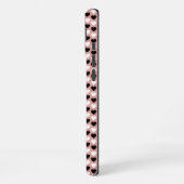 Retro Hearts Pink Black & White iPhoneケース (左側面)