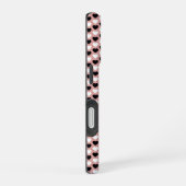 Retro Hearts Pink Black & White iPhone 16ケース (右側面)