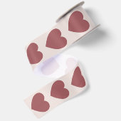 Retro Hearts Pink Burgundy Y2K Style サテンリボン (裏面)