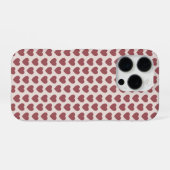 Retro Hearts Pink Burgundy Y2K Style iPhoneケース (裏面横)