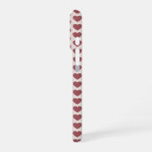 Retro Hearts Pink Burgundy Y2K Style iPhoneケース (左側面)