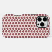 Retro Hearts Pink Burgundy Y2K Style iPhoneケース (裏面横)