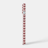 Retro Hearts Pink Burgundy Y2K Style iPhone 15ケース (左側面)