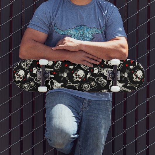 Retro Heavy Metal Pattern スケートボード (室外3)