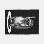 Retro Hedgehog Rock Music Men Kids Women Funny Ani フリースブランケット (正面(横))