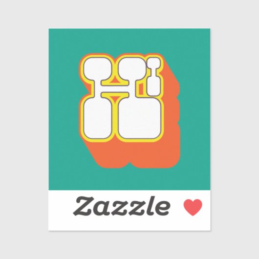 Retro Hi Turquoise Orange シール (シート)