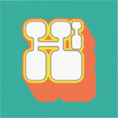 Retro Hi Turquoise Orange シール (正面)