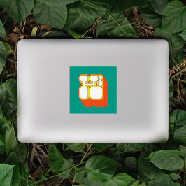 Retro Hi Turquoise Orange シール