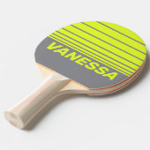 Retro HI VIS Three Horizon Striping with Name 卓球ラケット (正面アングル)