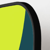 Retro HI VIS Yellow Three Circle Stripe with Name ピックルボールラケット (左詳細)