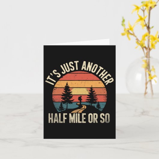 Retro Hiking Design Funny It's Just Another Half M カード (黄色い花)