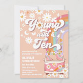 Retro Hippie Birthday Invitation 招待状 (正面)