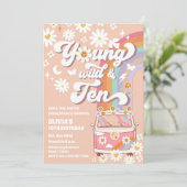 Retro Hippie Birthday Invitation 招待状 (スタンド正面)