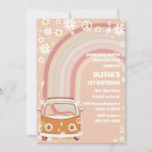 Retro Hippie Birthday Invitation 招待状 (正面)