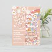 Retro Hippie Birthday Invitation 招待状 (スタンド正面)