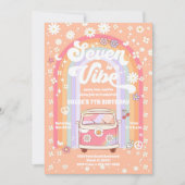 Retro Hippie Birthday Invitation 招待状 (正面)