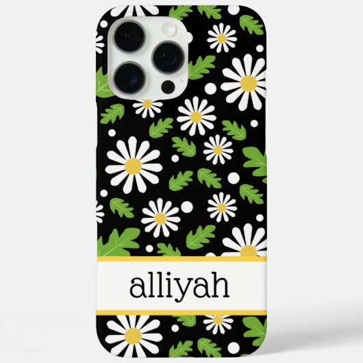 Retro Hippie Flowers Daisy Pattern Case-Mate iPhoneケース (裏面)