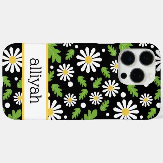 Retro Hippie Flowers Daisy Pattern Case-Mate iPhoneケース (裏面 (横))
