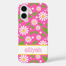 Retro Hippie Flowers Daisy Pattern iPhone 16ケース