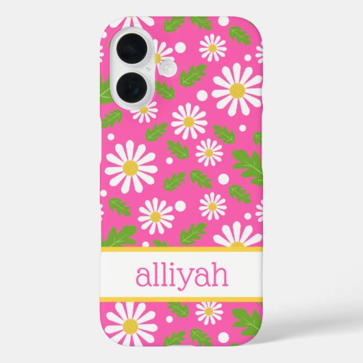 Retro Hippie Flowers Daisy Pattern Case-Mate iPhoneケース (裏面)