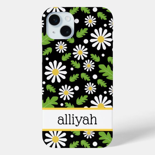 Retro Hippie Flowers Daisy Pattern Case-Mate iPhoneケース (裏面)