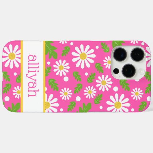 Retro Hippie Flowers Daisy Pattern Case-Mate iPhoneケース (裏面 (横))