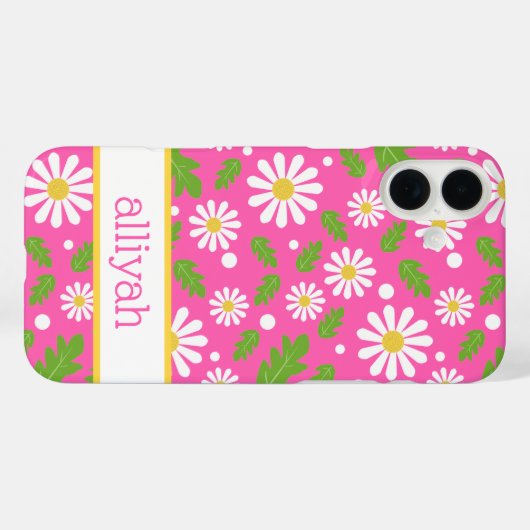 Retro Hippie Flowers Daisy Pattern Case-Mate iPhoneケース (裏面 (横))
