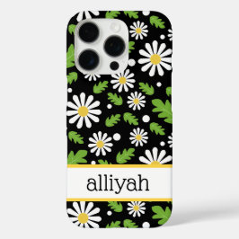 Retro Hippie Flowers Daisy Pattern iPhone 16 Proケース