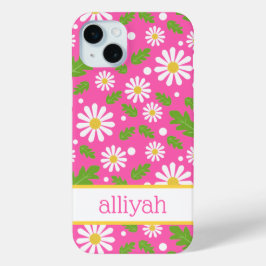 Retro Hippie Flowers Daisy Pattern iPhone 15 Miniケース