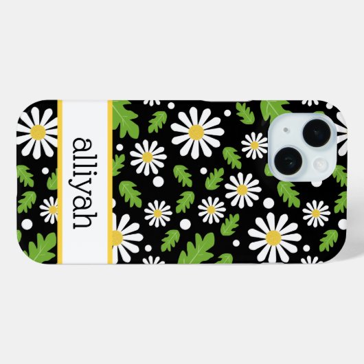 Retro Hippie Flowers Daisy Pattern Case-Mate iPhoneケース (裏面 (横))
