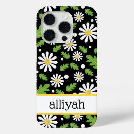 Retro Hippie Flowers Daisy Pattern iPhone 15 Proケース