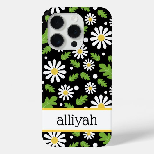 Retro Hippie Flowers Daisy Pattern Case-Mate iPhoneケース (裏面)