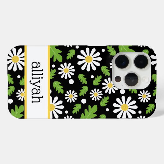 Retro Hippie Flowers Daisy Pattern Case-Mate iPhoneケース (裏面 (横))
