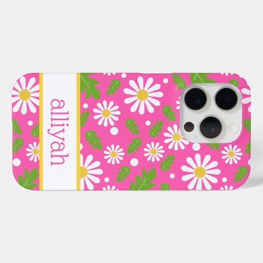 Retro Hippie Flowers Daisy Pattern Case-Mate iPhoneケース (裏面 (横))