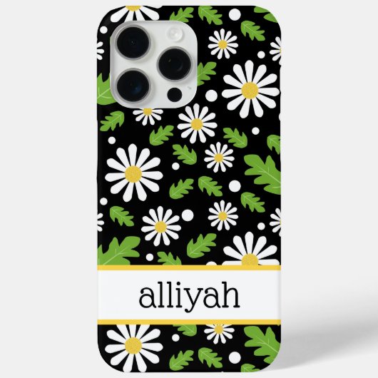 Retro Hippie Flowers Daisy Pattern Case-Mate iPhoneケース (裏面)