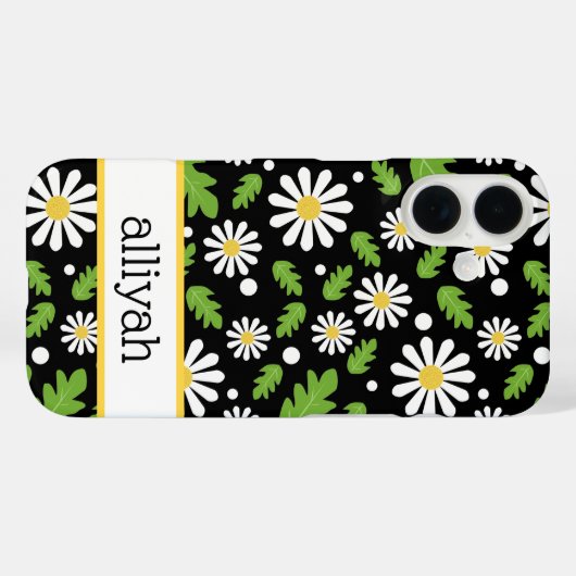 Retro Hippie Flowers Daisy Pattern Case-Mate iPhoneケース (裏面 (横))