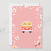 Retro Hippie Rainbow Nine Is A Vibe 9th Birthday 招待状 (裏面)