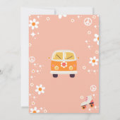 Retro Hippie Rainbow One Groovy Babe 1st Birthday 招待状 (裏面)