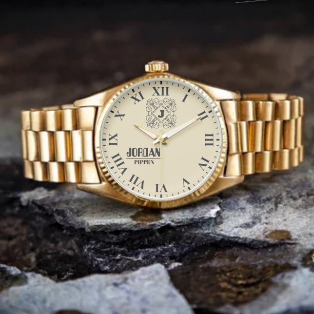 Retro Hipster Modern Monogram Unique Personalized  腕時計 (クリエイターアップロード済み)