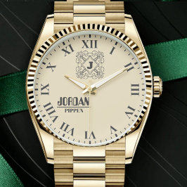 Retro Hipster Modern Monogram Unique Personalized  腕時計