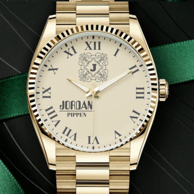 Retro Hipster Modern Monogram Unique Personalized  腕時計 (クリエイターアップロード済み)