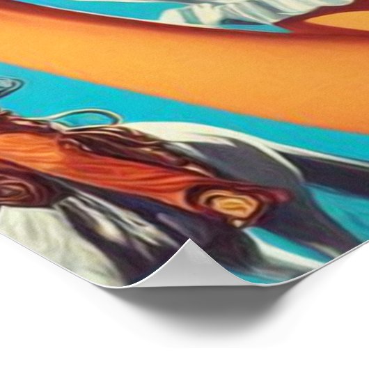 Retro Hispanic Cowgirl ポスター (角)